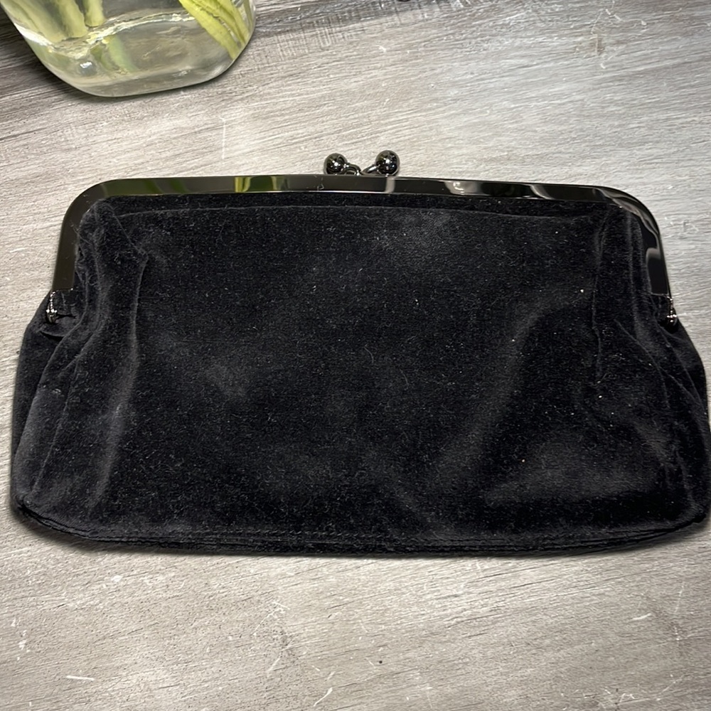 EXPRESS Black Velvet and Sequin Clutch Purse Evening Bag - Picture 4 of 5